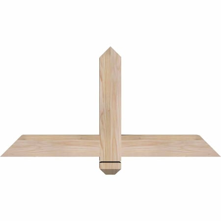 Ekena Millwork Eugene Smooth Timber Gable Bracket, Douglas Fir, 36"W x 18"H x 3 1/2"D x 3 1/2"F, 12/12 Pitch GBW036X18X0404EUG00SDF